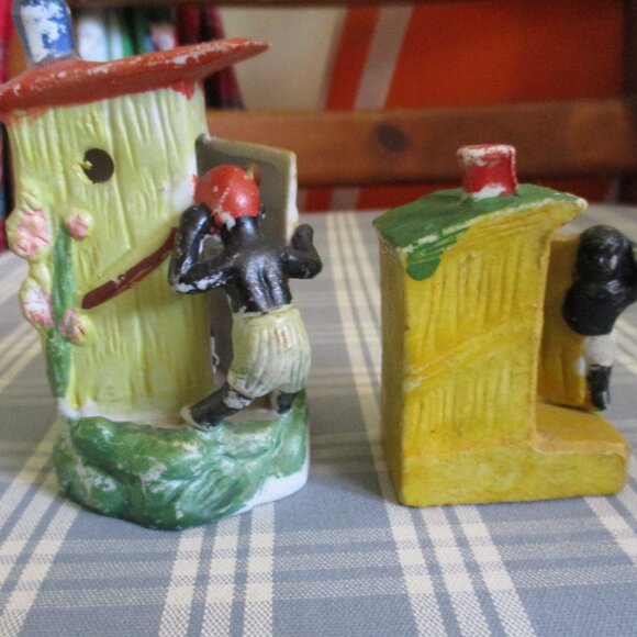 FINAL SALE! 2- Vtg. outhouse Black figurines ceramic, 1 is Made in Japan, (Next) - Picture 6 of 9